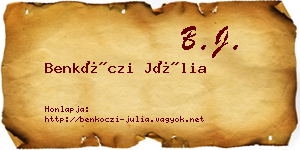 Benkóczi Júlia névjegykártya
